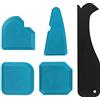 XCOZU 5 Pezzi Spatola per Silicone, XCOZU Raschietto Silicone Kit Spatole per Silicone, Spatole Fughe Silicone per Stanza da Bagno Cucina