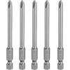 QUARKZMAN 5Pz #2 Punte Cacciavite Phillips PH2 1/4 Gambo Esagonale 3.15 (80mm) Lungo Acciaio S2 Magnetiche Inserti per Avvitatore per Cacciavite Elettrico Punte Trapano 0.197 (5mm) Asta