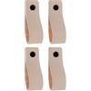 Brute Strength - Maniglie in pelle per mobili - Grigio chiaro - 4 pezzi - 16,5 x 2,5 cm - Maniglia per mobili, maniglia per porte per cucina, bagno, armadi, comò, legno