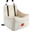 GL GLENSLAVE Seggiolino auto per cani di piccola e media taglia, seggiolini auto con cuscino spesso, per cani sotto i 15,9 kg, letto rimovibile e lavabile, con tasche portaoggetti, 2 cinture di