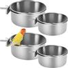 Zliger 4 Pezzi Ciotole Mangiatoie Pappagalli Acciaio Inox - Ciotola Uccelli Pappagallo Appeso Alimentatore Gabbia Animali
