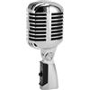 MENDUNER Microfono Vintage, Microfono Professionale per Canto, Microfono per Voce Dinamico retrò con Cremagliera Rotante Autotensionante in Lega di Zinco (SILVER)