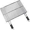 Cook'in Garden - Griglia doppia in acciaio cromato 60 × 40 cm, resistente alle fiamme e alle alte temperature, manici Soft Touch, ideale per barbecue esterno terrazza giardino