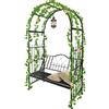 Kalolary 2 M Resistente Arco da Giardino con Panca | Pergolato Giardino Metallo con Sedile Piante Rampicanti Arco Giardino 2 Posti Padiglioni Rose Viti Fiori Supporto Cortile