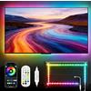DAYMEET - Retroilluminazione LED 3M USB per TV 32-60 Pollici, Striscia di Luce RGBIC Con Telecomando, Sincronizzazione Musicale, Bluetooth e Controllo APP