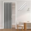 Jilron Tenda per porta senza foratura: facile da montare con asta telescopica e chiusura magnetica - Protezione della privacy nella stanza (grigio H201 x B130 cm)