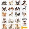 GLOBLELAND 18 fogli di Adesivi Trasferibili A Forma di Cucciolo di Cane Carino Da 3.9x3.6 pollici Adesivi Trasferibili Colorati per Mobili Vasi Decorazioni Artistiche In Vetro