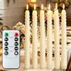 Songlypian Candeline Led,6 Pezzi Set di candele a Batteria con funzione timer e telecomando,Avorio Pilastro Impermeabile Luci,Candele finte fiamma oscillante Per Festa Matrimonio Deco Festival Decorazion