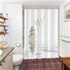 Uiiooazy Tenda Doccia Antimuffa, Tenda da Doccia 150x180cm Spa Pietra Grigio Zen Pianta Meditazione Tende da Bagno Tessuto Lavabile Impermeabile Poliestere Tende per Vasca da Bagno con 10 Anelli