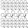 TopHomer 50 anelli per tende con clip, anello in metallo antiruggine, diametro 38 mm per tenere tende pesanti, set di aste e drappeggi, argento