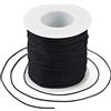 Bestewelry Cordoncino in nylon, filo da 0,8 mm, intrecciato per annodatura, filo macramè, per gioielli, cucito (nero)