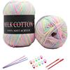 YAMEE Gomitoli di acrilica 6 * 50 g,Filo per uncinetto,Gomitolo cotone per uncinetto,Multicolore filo con sfumatura di Colore con uncinetto e set di filati all'uncinetto