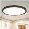 ZMH Plafoniera LED Bagno - Ø30 cm Rotonda e Piatta 24 W Neroo 4000 K per Cucina, Corridoio, Bagno