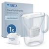 BRITA Caraffa filtrante Style Essential White (2.4L) incl. 1x BRITA MAXTRA PRO PURE PERFORMANCE che riduce cloro, calcare, PFAS e metalli - Adatta alla porta del frigorifero, con indicatore LED