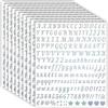 LINGYUEDUO 10 fogli adesivi con lettere glitterate, piccoli, 2000 pezzi, 13 mm, autoadesivi, lettere adesive, resistenti alle intemperie, alfabeto in vinile, per scrapbooking, decorazione per biglietti di auguri