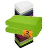 npluseins 2 federe per cuscino cervicale, 35-40 x 55-60 cm, in cotone con fascia elastica con doppia cucitura, 1450.2049, verde mela