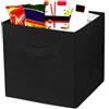 Kisstta Scatola portaoggetti in tessuto, pieghevole, a forma di cubo con manico, per armadio, scaffale, armadietto, 28 x 28 x 28 cm (nero 1)