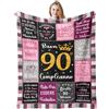 Jinmaple 90 Anni Compleanno Donna, Buon 90° Compleanno, Regali Per 90 Anni 1935, Regalo Di Compleanno Migliore Amica/Mamma/Sorella/Ragazza/Moglie, Gadget 1935 Compleanno, Regalo 90 Coperta 150x130CM
