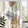 Uiiooazy Tenda Doccia Antimuffa, Tenda da Doccia 180x200cm Boho Style Tropicale Foglie di Palma Giallo Giungla Tende da Bagno Tessuto Lavabile Impermeabile Tende per Vasca da Bagno con 12 Anelli
