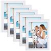 Joyshare Cornice Foto 13x18 cm, Set di 5 (Bianco), Cornice MDF Leggero con Vetro Acrilico, Per Decorazioni Murarie
