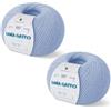 Kalapanta Gomitoli per lavoro a maglia e uncinetto, 100% Pura Lana Vergine Merino Extrafine by Lana Gatto. Linea Baby Soft bambini, neonati naturale con Aloe Vera, 100 g. 340 mt, (Azzurro - 12260, 2)