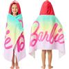 Get Trend Barbie Asciugamano Poncho Bambina, 100% Cotone, Telo Mare Ragazza Morbido Assorbente per Bagno, Piscina, Estate e Vacanze, Accessori Viaggio (Multi Barbie)