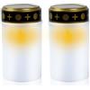 Litinliv 2pcs Lampada tombale LEDsolare, sacrificale con funzione solare, Candele senza fiamma impermeabili, Candele cimitero per esterni