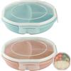GOMETY 2PCS piatti per microonde con coperchio, ciotole bento, contenitori per alimenti senza BPA con divisione a 3 scomparti, contenitore separato per conservazione ermetica, stoviglie per microonde per