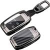 Rondrive Custodia per Chiave in Metallo adatta per Range Rover Evoque Velar Discovery Sport Jaguar XE XF XJ F-PACE F-Type, Custodia per Chiave, Portachiavi in Fibra di Carbonio a Motivo Quadrato