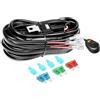 SKYWORLD Cablaggio Barra led, Kit Cavi Fendinebbia Cablaggio | 12V 40A 16AWG CC 2 Piombo Cablaggio Faretti con Interruttore per Luci Fuoristrada Faro da lavoro ATV Camion SUV Moto