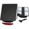 Evermotor Portatarga Moto con Riflettore 125 mm, Portatarga in Alluminio 180×200 mm con Catarifrangente, Area di Montaggio 30°, Supporto Targa Posteriore per Moto