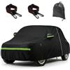 luolety Copriauto impermeabile compatibile con Fiat 500 500C 500E Abarth 500 2007-2024, copertura integrale per esterni a 6 strati con protezione dal sole, pioggia, UV, polvere, cerniera per porte, cinturino