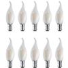 BELINGGO B15 SBC - Lampadine a candela con piccolo tappo a baionetta, B15d LED dimmerabili con filamento, C35 morbido bianco caldo 2700 K, punta curva in vetro smerigliato, confezione da 10