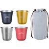 MERMOO YILAN 4 Pezzi Tazza in Acciaio Inox Tazze da Caffè Isolate a Doppia Parete Bicchieri da Birra in Metallo Tazze in Metallo Riutilizzabile Tazzine Espresso 80ml