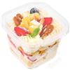 Wubushan Bicchiere da dessert in plastica con coperchio, ciotola rettangolare per antipasto, tiramisù, budino mousse, riutilizzabile (50 pezzi/360'
