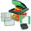 Genius Nicer Dicer Chef S - Set combinato Premium (7 pezzi) in verde, con inserto per pialla, affettatrice per verdure, pomodori, verdure, taglio semplice e veloce