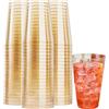 Sunshinestar 50 bicchieri in plastica dura da 300 ml, con glitter, in plastica, riutilizzabili, per whisky, budino, mousse, feste, matrimoni, spiaggia e picnic