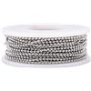 Cheriswelry Cheriswely, catena a sfera da 1,5 mm, in acciaio inox, con rocchetto, per gioielli ciechi, collane e bracciali