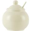 London Pottery Zuccheriera in ceramica con coperchio e cucchiaio, scatola per condimenti in porcellana, barattolo di zucchero, 370 ml (avorio)