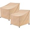 WJ-X3 Copertura per sedia da patio, copertura per salotto all'aperto, resistente, impermeabile, 43 x 42 x 42 cm, beige, confezione da 2