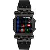 JewelryWe Orologio digitale da uomo da donna con LED binario impermeabile 30 m, cinturino in lega, sportivo, militare, orologio da polso per lui e per lei