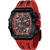 TSAR BOMBA Orologio da uomo Orologio Impermeabile Orologi da polso uomo cinturino nero cassa in acciaio inossidabile argentato Cronografo Movimento al quarzo Regalo