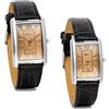 Jewelrywe Orologio al Quarzo da Polso Uomo Donna cinturino Pelle Quadrante Quadrato Numeri Romani Regalo Colore Nero