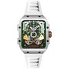 Nubeo Orologio da uomo 44 mm Space Maven Automatic Limited Edition con cinturino in silicone NB-6077, Colore: verde argento.