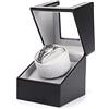 BeautySay ABC Scatola carica orologi automatica, carica orolog singolo automatici, cassa in pelle PU con motore silenzioso, funzionamento a batteria o a rete per orologi automatici