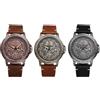 JewelryWe Steampunk, orologio da uomo in vera pelle, stile vintage, punk, Halloween, teschio, orologio da polso da uomo, 30 m, impermeabile, calendario, analogico, al quarzo, con cinturino in pelle,