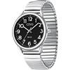 CIVO Orologio Uomo Analogico Elegante: Impermeabili Easy Reader Cinturino Espansione Facile da Indossare Togliere Adatto Persone Anziane con Problemi di Vista