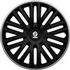 Sparco Set 4 copricerchi 15 pollici copriruota auto Bergamo SPC1585BKGR nero grigio