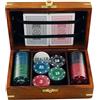 NKlaus Set da poker con 100 chip e dealer in scatola di legno, 18,5 x 11,5 x 7 cm, decorazione nautico 15987