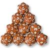 shibby 10 dadi poliedrici W20 per giochi di ruolo e tablet (marrone)